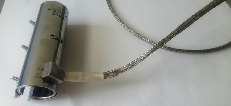 Grzałka mikanitowa opaskowa  fi33.7x133 + J, 350W/230V Przewód