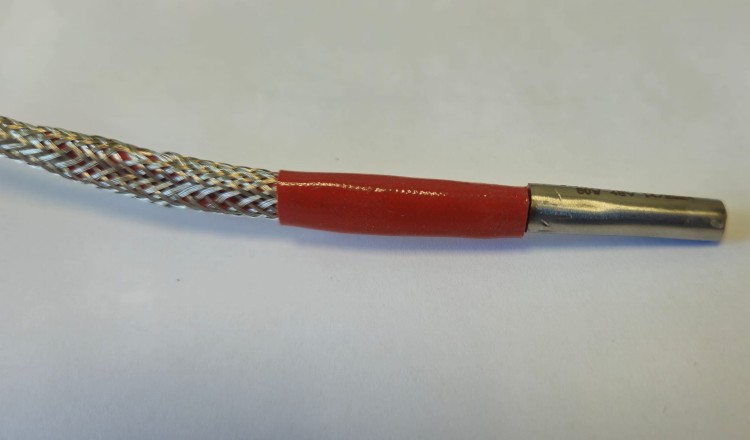 Grzałka patronowa fi12x30 80W 48V  Przewód 1000mm w oplocie