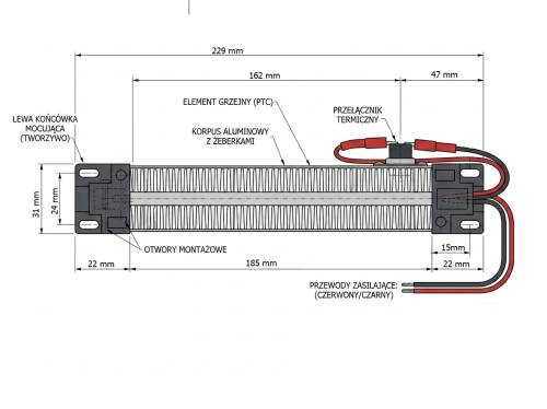 Element grzejny PTC 500W/230V