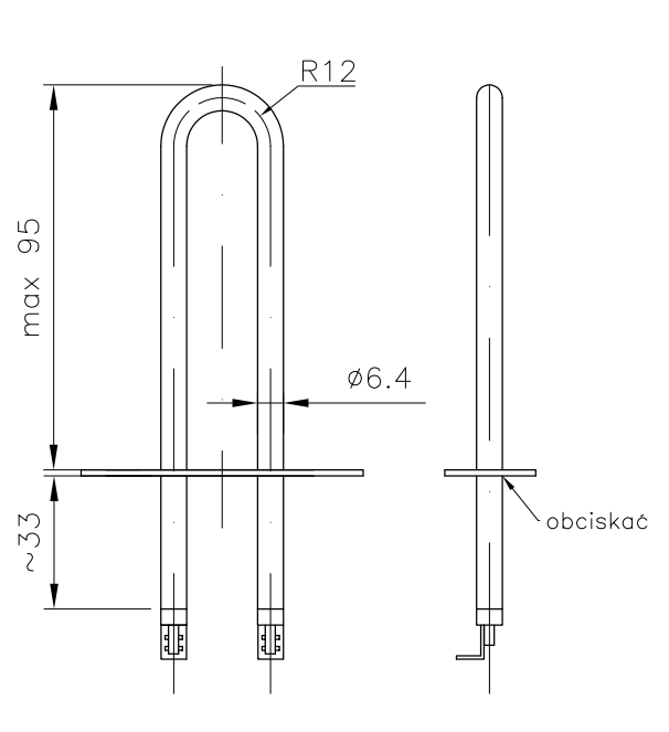 Grzałka do rozpalania trocin